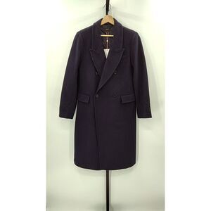 Quince Women Italian Wool Double-Breasted Coat Cadet Outerwear M